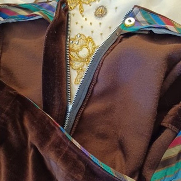 Vintage 60s Malbe Original 2 Pc Size 12 Appliqué Shirt and Slim Ankle Pant Suit - Picture 13 of 16